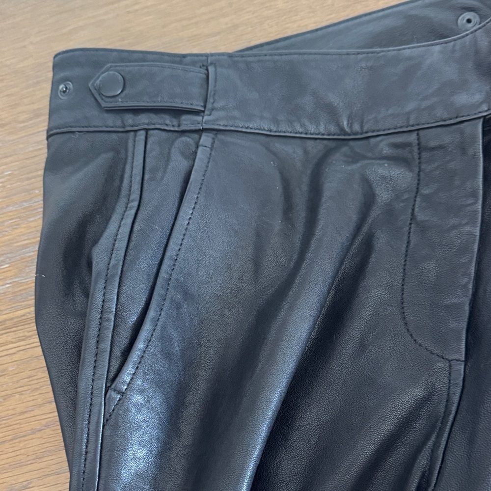 Rag & Bone Mila Tapered Black Leather Pants - Picture 7 of 7